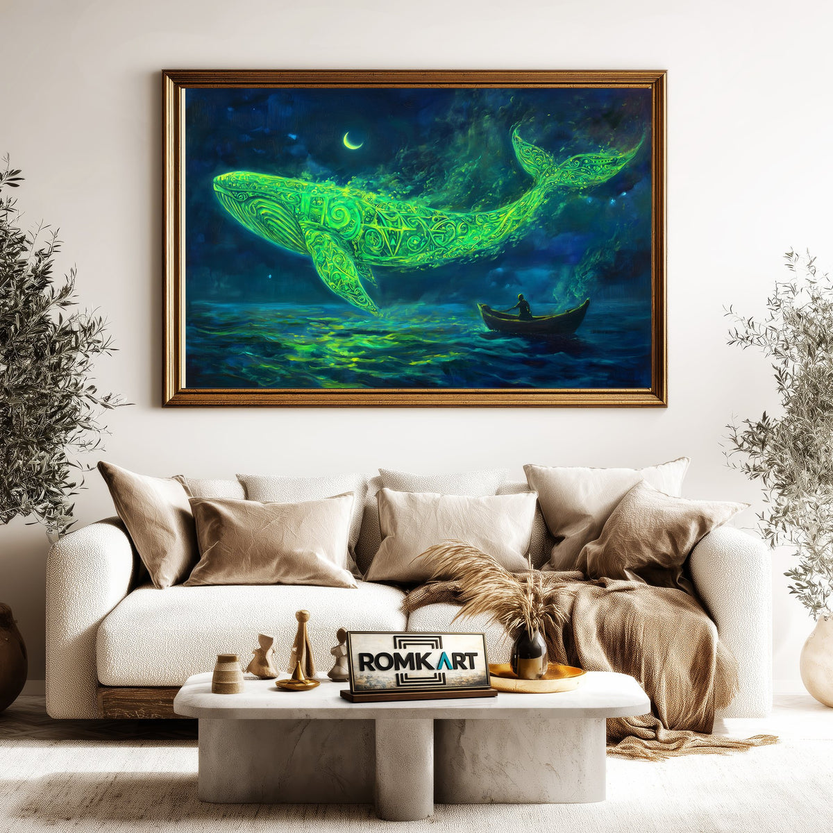 Whale in Fairy Tale Fantasy Oil Painting - image 5
