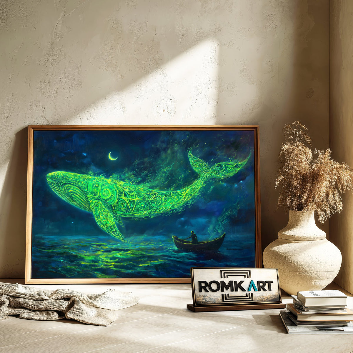 Whale in Fairy Tale Fantasy Oil Painting - image 6
