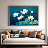 White Anemone Flowers Floral Oil Painting - image 4