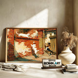 White Cat And Dogs Oil Painting - image 6