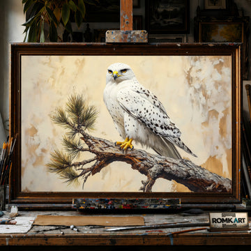 White Hawk hand-painted oil painting on canvas