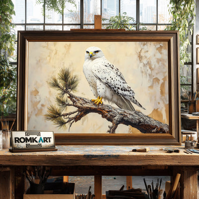 White Hawk Bird Oil Painting - image 2