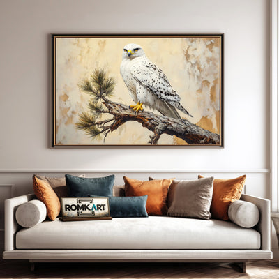White Hawk Bird Oil Painting - image 4