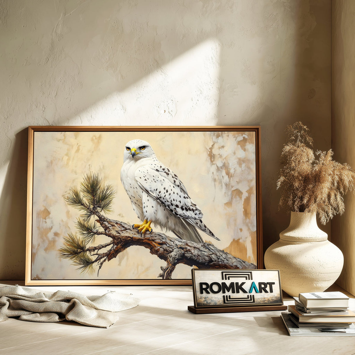 White Hawk Bird Oil Painting - image 6