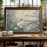 White Magnolia Tree in Snow Floral Oil Painting - image 2