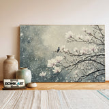 White Magnolia Tree in Snow Floral Oil Painting - image 3