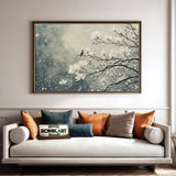 White Magnolia Tree in Snow Floral Oil Painting - image 4