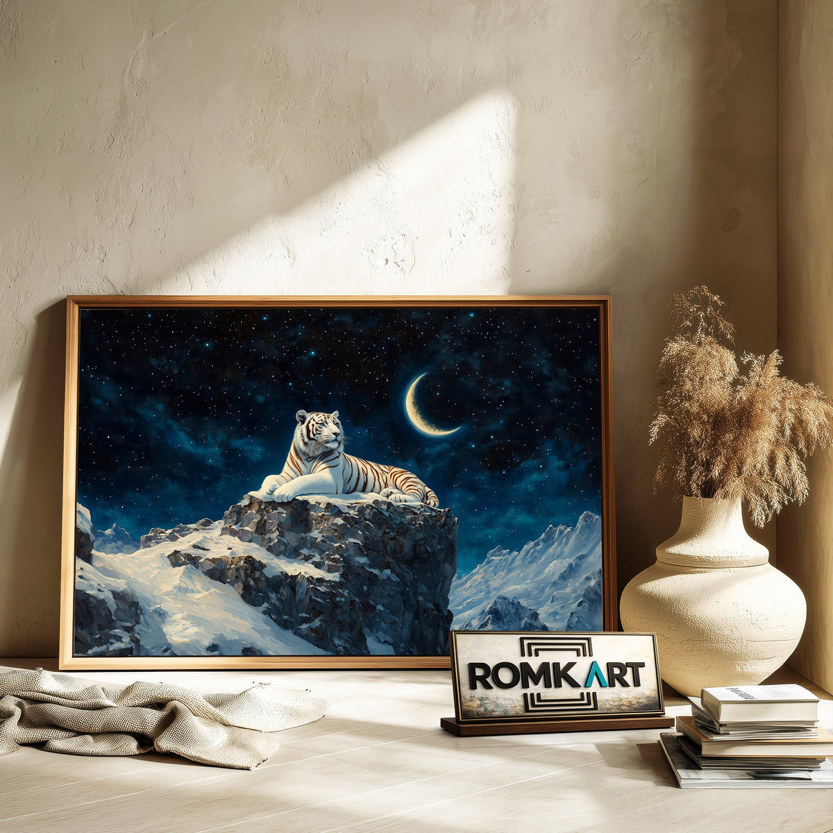 White Tiger Snow Mountain Wildlife Oil Painting - image 6