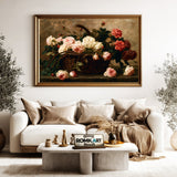 Wicker Basket With Roses Oil Painting - image 5