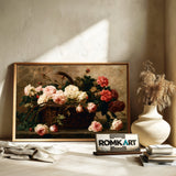 Wicker Basket With Roses Oil Painting - image 6