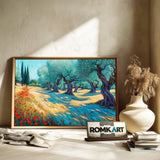 Wild Olive Trees Forest Landscape Oil Painting - image 6