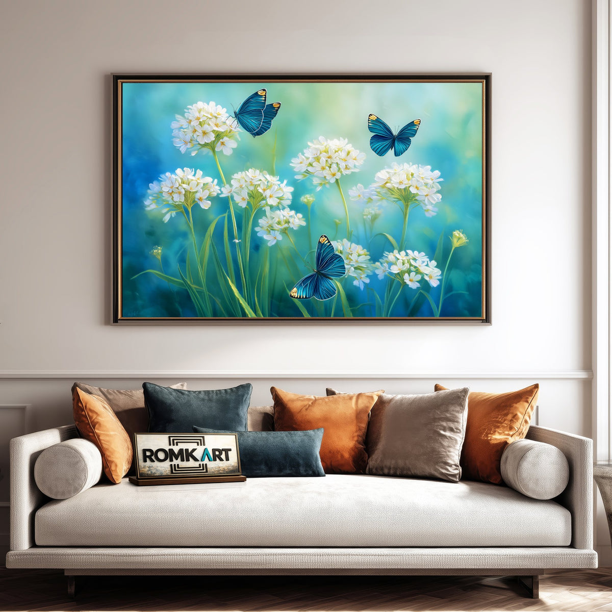 Wildflowers and Butterflies Insect Oil Painting - image 4