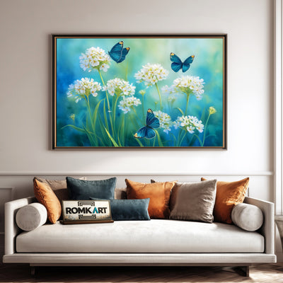 Wildflowers and Butterflies Insect Oil Painting - image 4