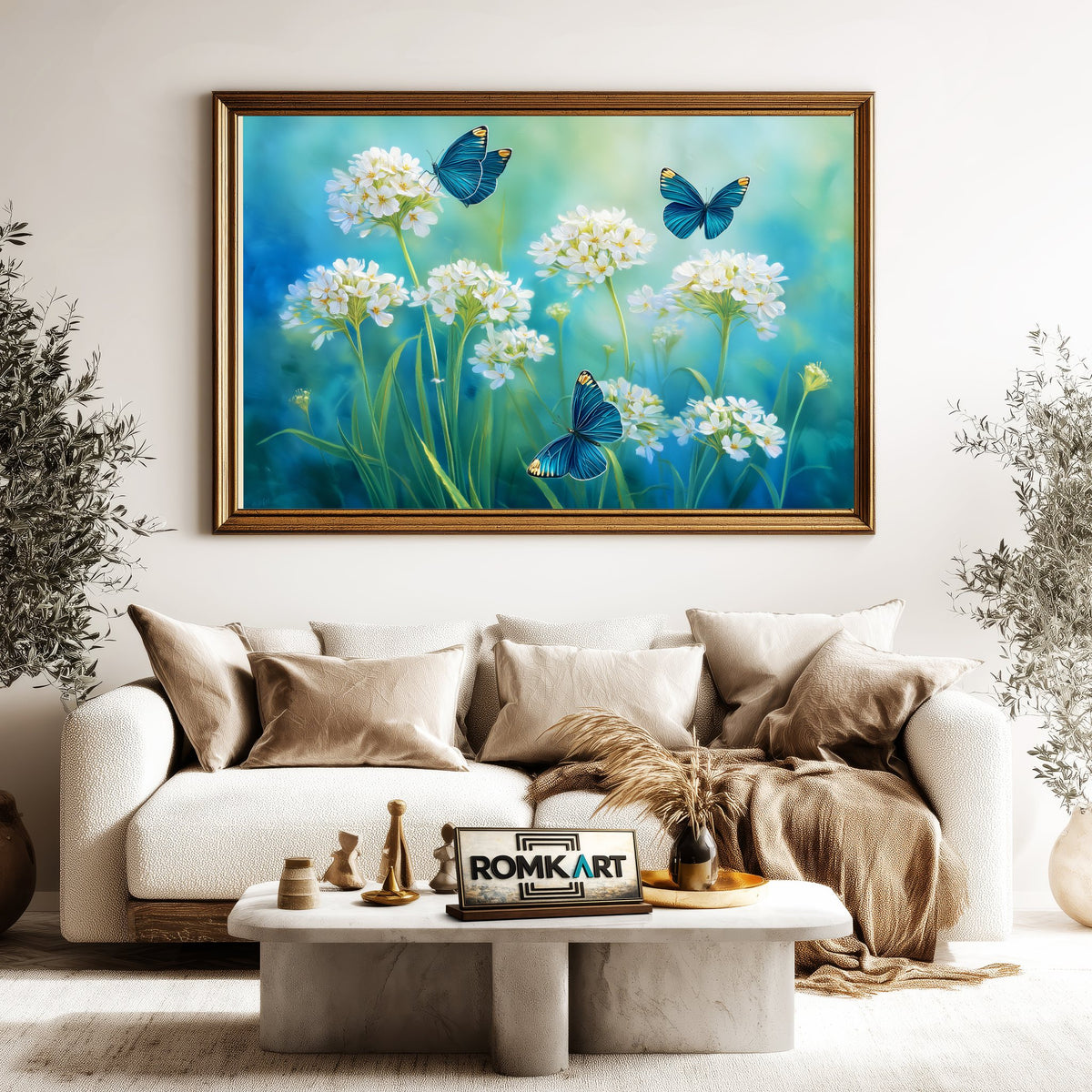 Wildflowers and Butterflies Insect Oil Painting - image 5