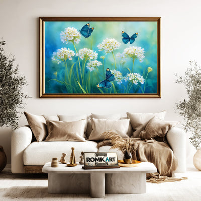 Wildflowers and Butterflies Insect Oil Painting - image 5
