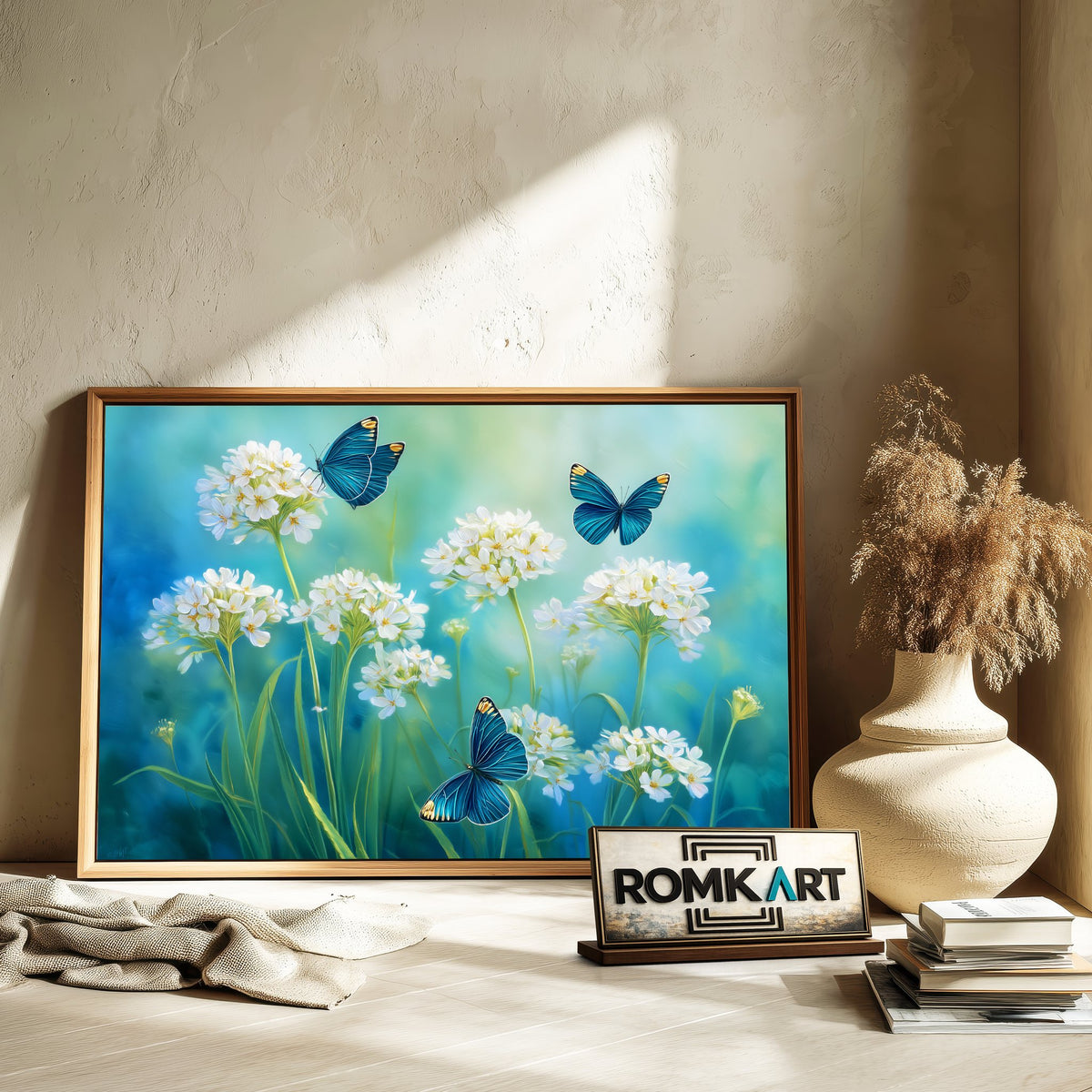 Wildflowers and Butterflies Insect Oil Painting - image 6
