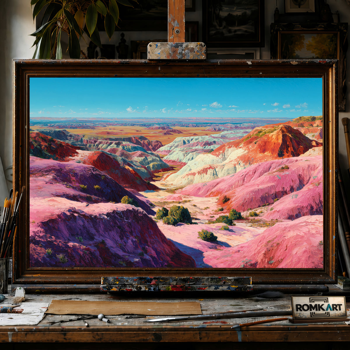Winding Canyon Desert hand-painted oil painting on canvas