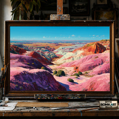 Winding Canyon Desert hand-painted oil painting on canvas