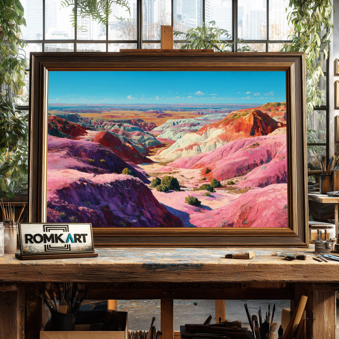 Winding Canyon Desert hand-painted oil painting on canvas