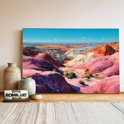 Winding Canyon Desert Landscape Oil Painting - image 3