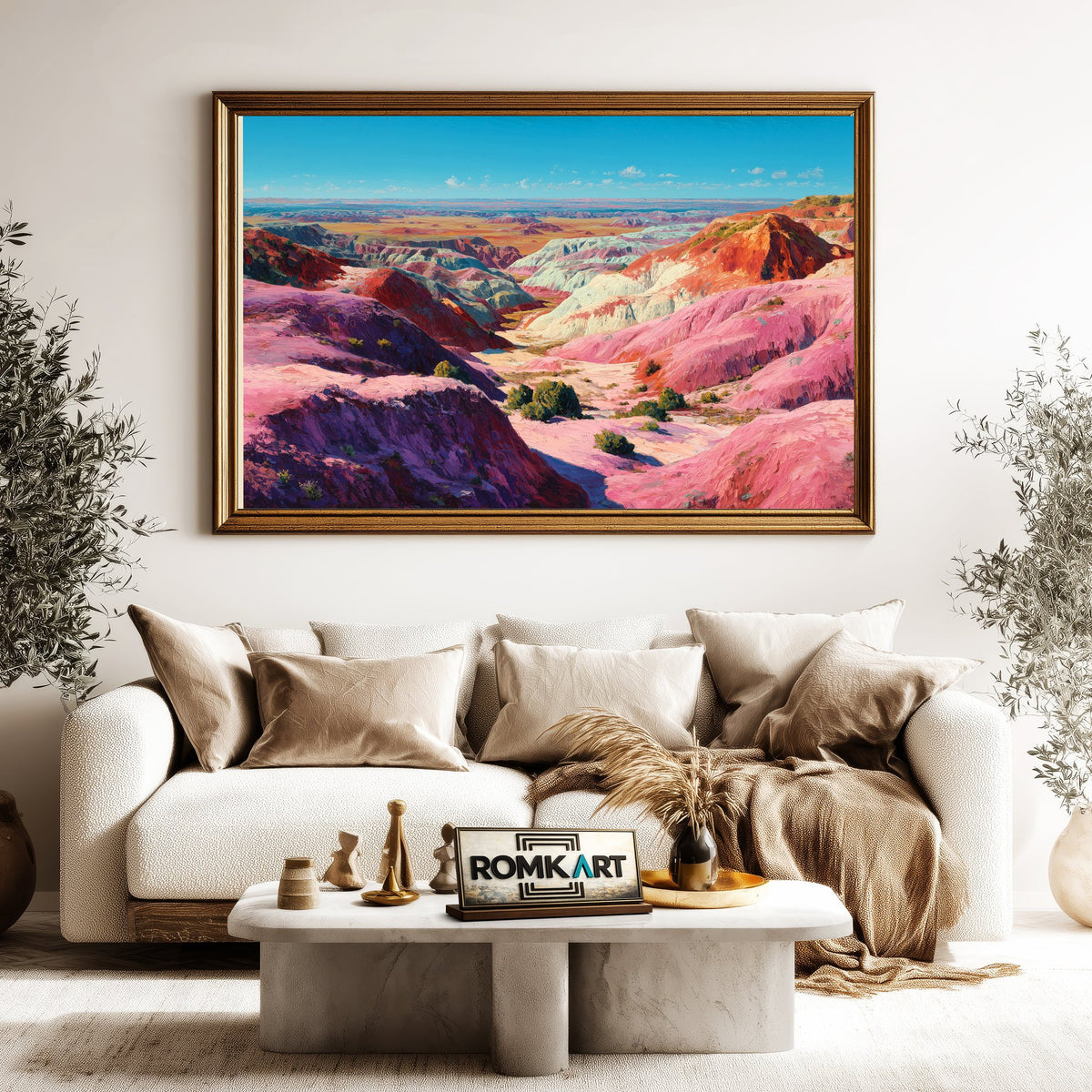 Winding Canyon Desert Landscape Oil Painting - image 5