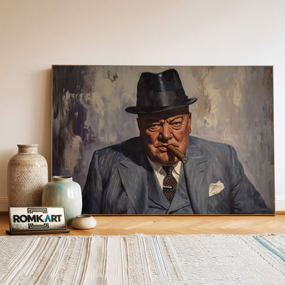 Winston Churchill Presidential Portrait Oil Painting - image 3