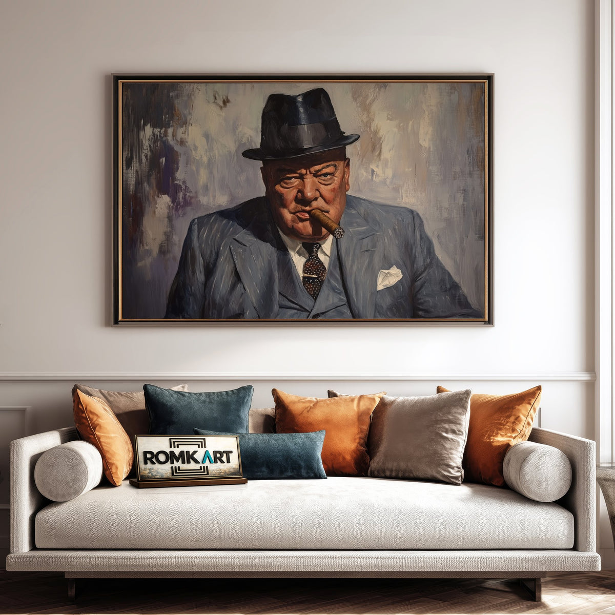 Winston Churchill Presidential Portrait Oil Painting - image 4