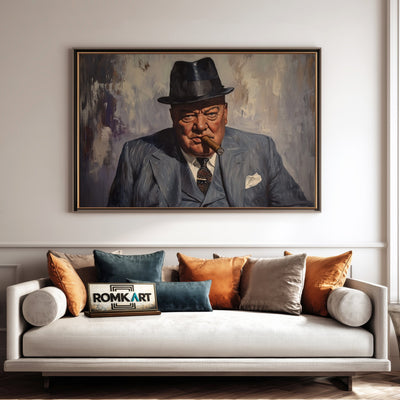 Winston Churchill Presidential Portrait Oil Painting - image 4