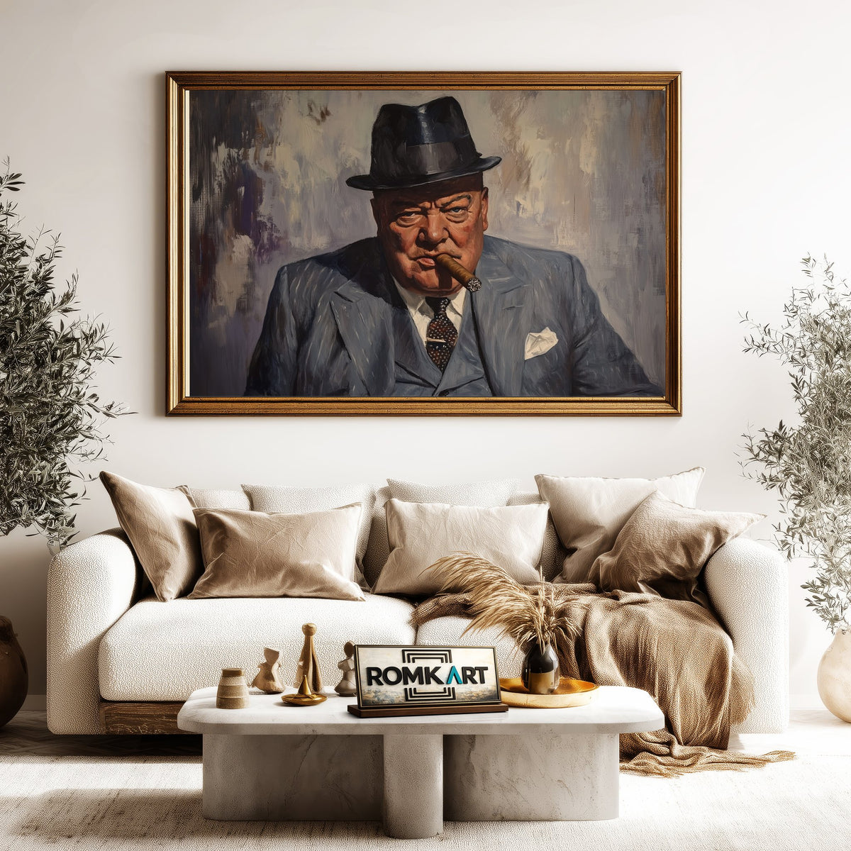 Winston Churchill Presidential Portrait Oil Painting - image 5