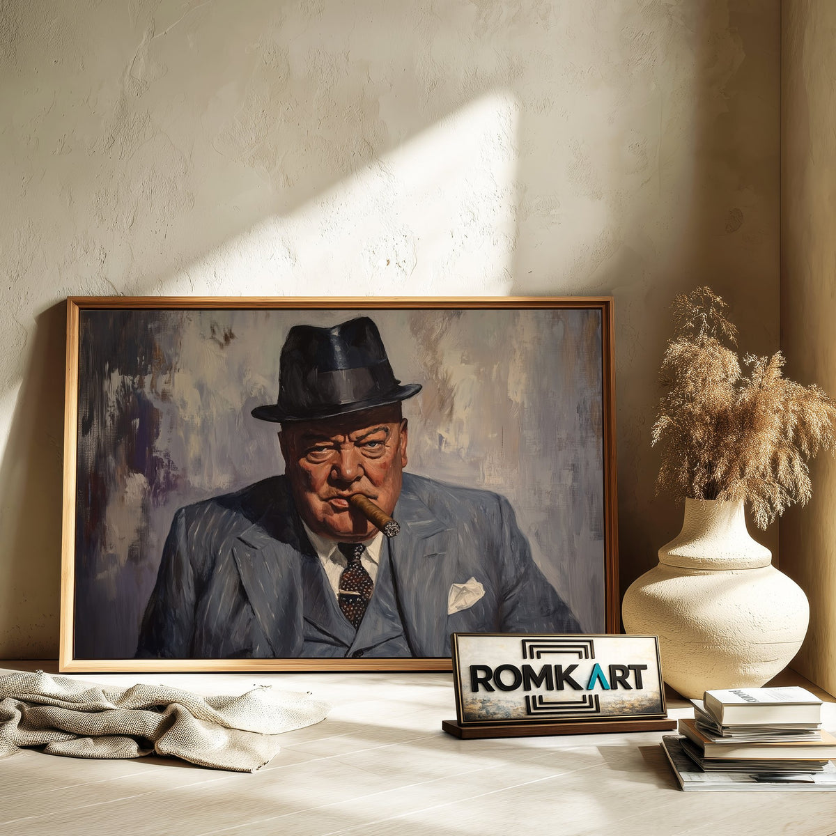 Winston Churchill Presidential Portrait Oil Painting - image 6