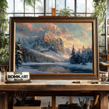 Winter Light Mountain Landscape Oil Painting - image 2