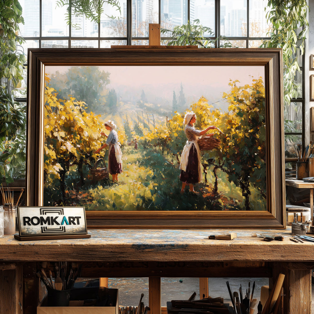 Women Grapevines Figurative Oil Painting - image 2