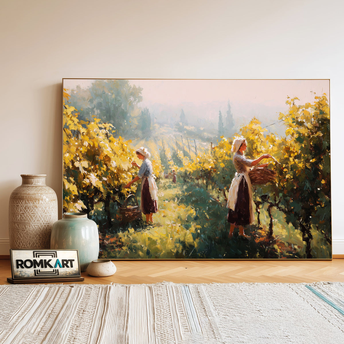 Women Grapevines Figurative Oil Painting - image 3