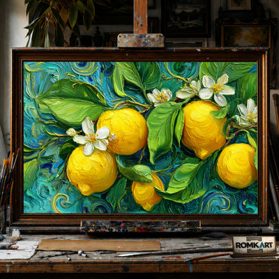 Yellow Lemons Still Life Oil Painting