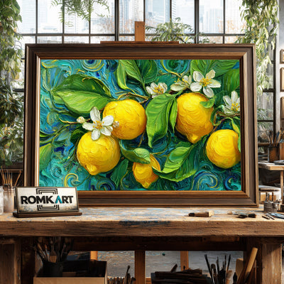 Yellow Lemons Still Life Oil Painting - image 2