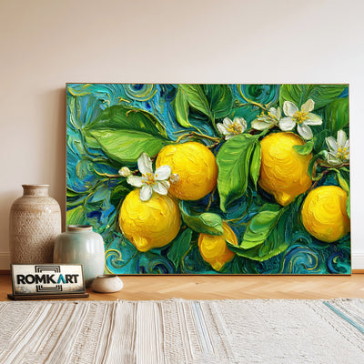 Yellow Lemons Still Life Oil Painting - image 3