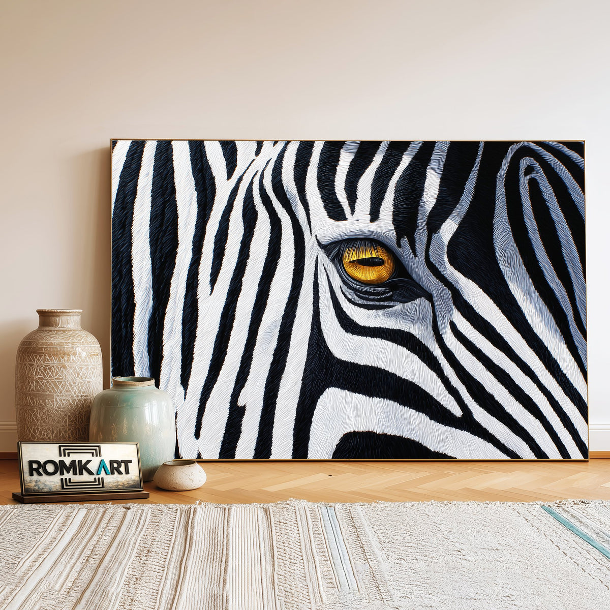 Zebra Face Oil Painting - image 3