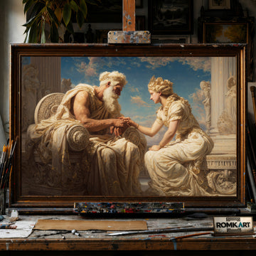 Zeus and Hera hand-painted oil painting on canvas