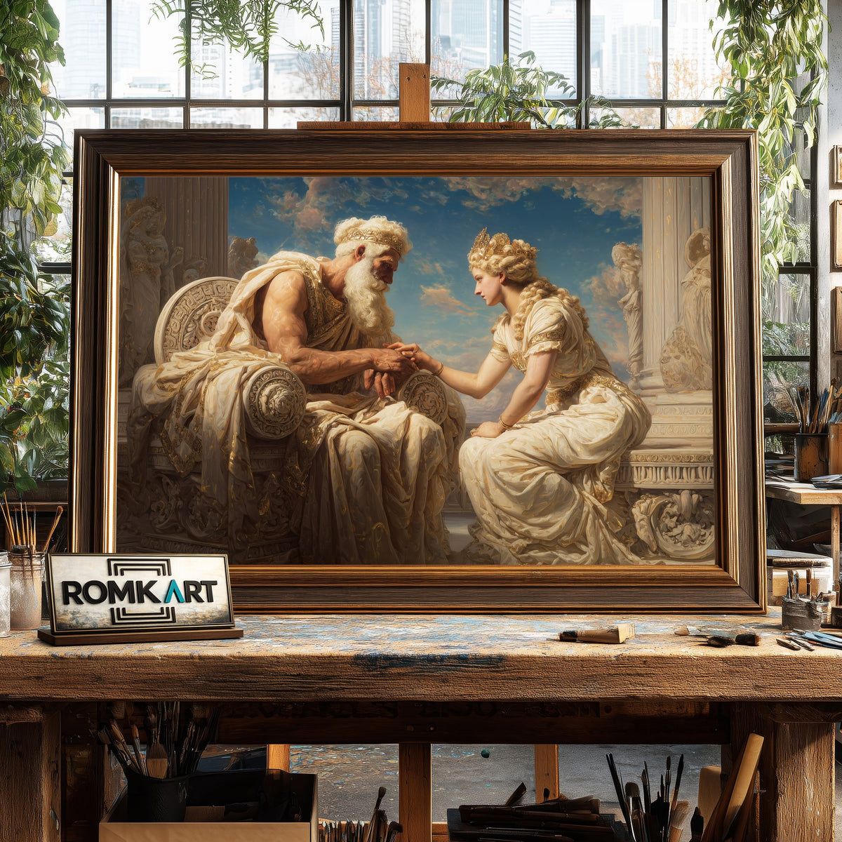 Zeus and Hera Fantasy Oil Painting - image 2
