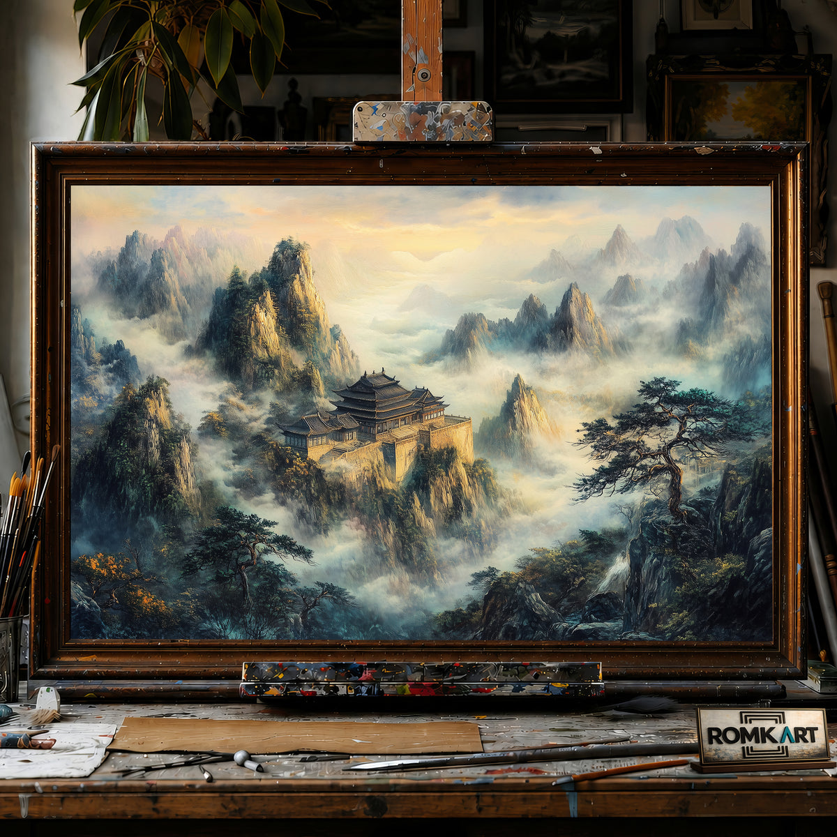 Zhangjiajie Chinese Castle hand-painted oil painting on canvas