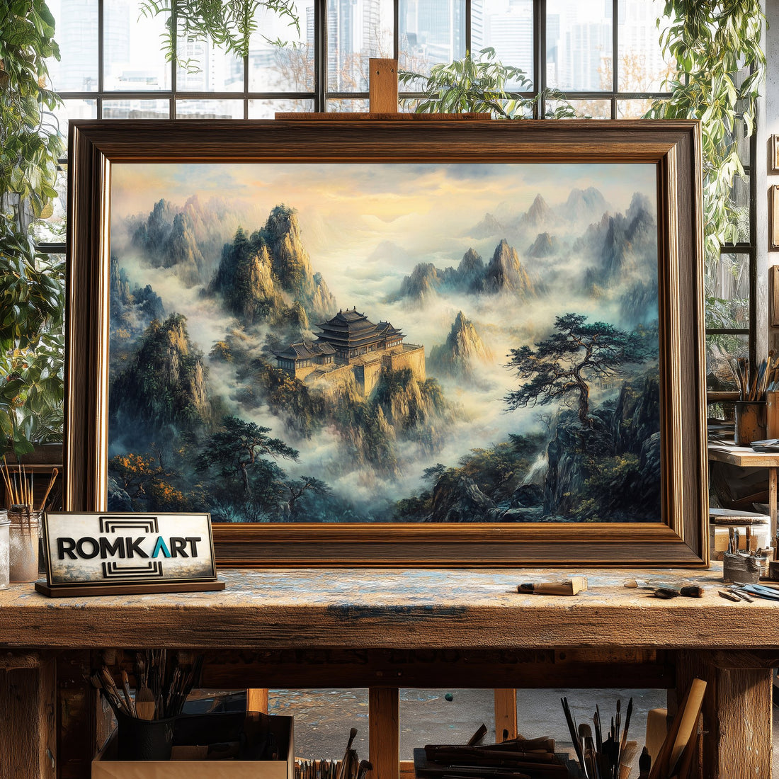 Zhangjiajie Chinese Castle hand-painted oil painting on canvas