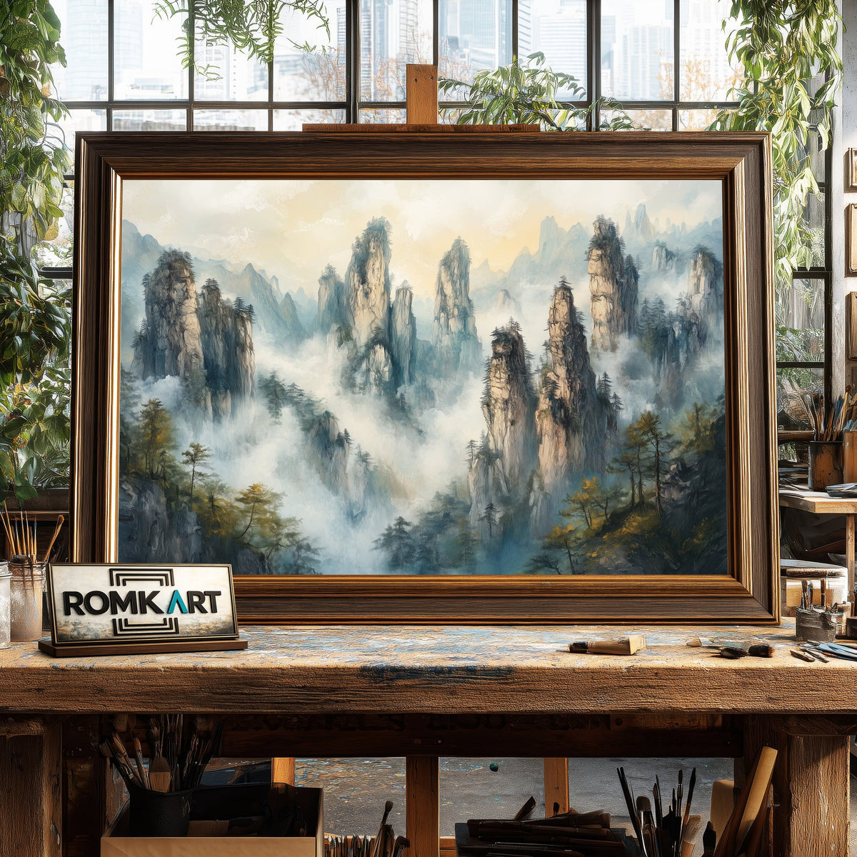 Zhangjiajie Chinese Mountain Asian Art Oil Painting - image 2