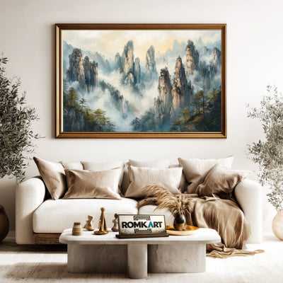 Zhangjiajie Chinese Mountain Asian Art Oil Painting - image 5