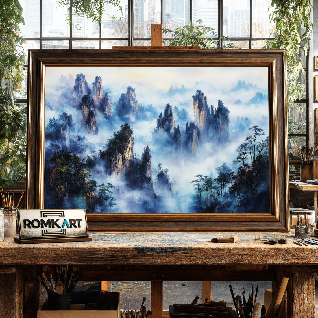 Zhangjiajie Mountains hand-painted oil painting on canvas